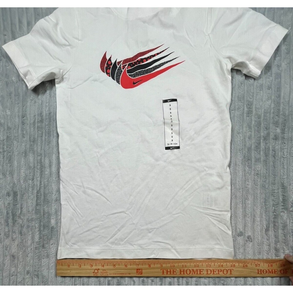 Nike Shirt Youth Unisex S The Nike Tee‎ Short Sleeve Swoosh Logos White - Picture 11 of 14